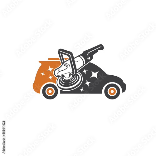icon of auto detailing work, vector art.