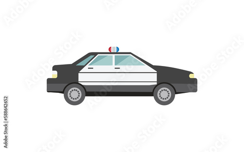 Police car on white background