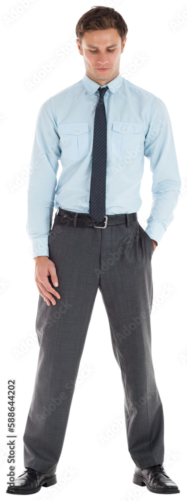Serious businessman standing with hand in pocket Serious businessman standing with hand in pocket