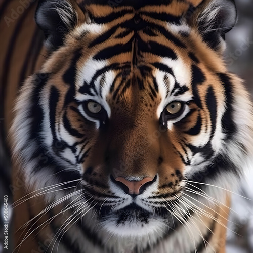 close up portrait of a tiger. Generative AI