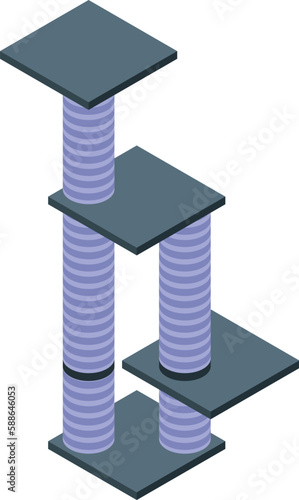 Cat post icon isometric vector. House toy. Kitte equipment