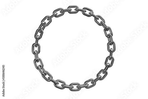 3d image of circular metallic chain 