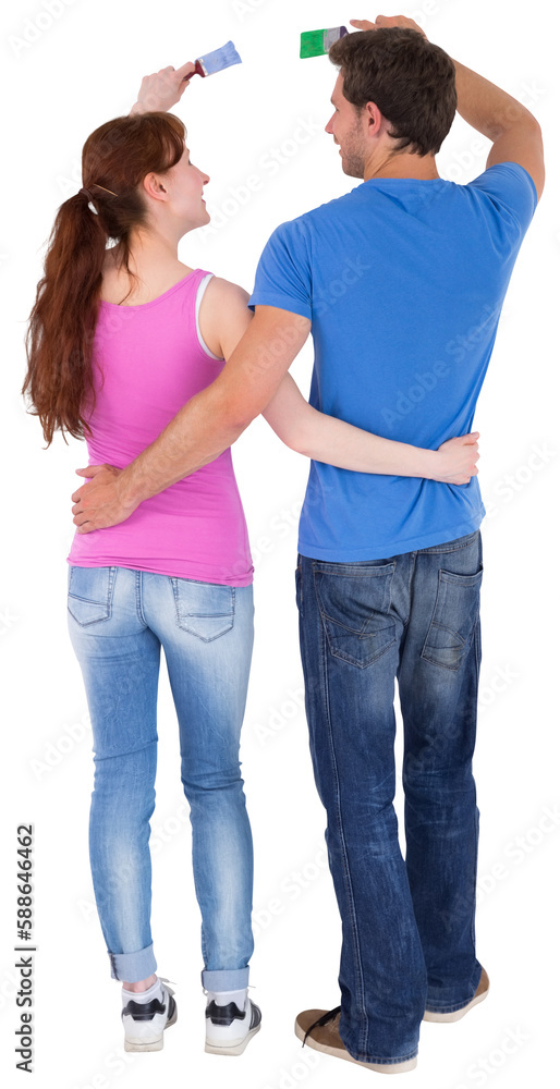 Couple both about to paint Couple both about to paint
