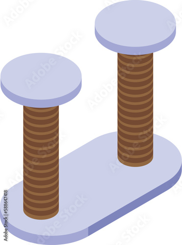 Toy scratching icon isometric vector. Cat post. Care kitten