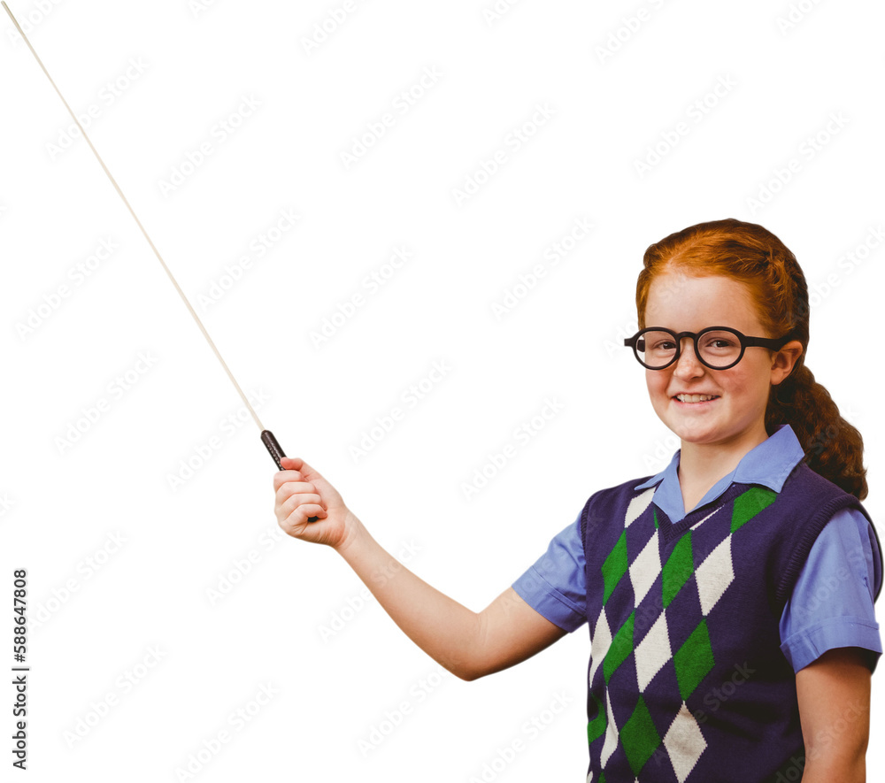 Portrait of a school girl holding a stick Portrait of a school girl holding a stick