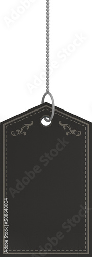 Black color price tag with design