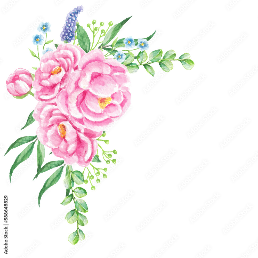 Watercolor Peony Bouquet Watercolor Peony Bouquet