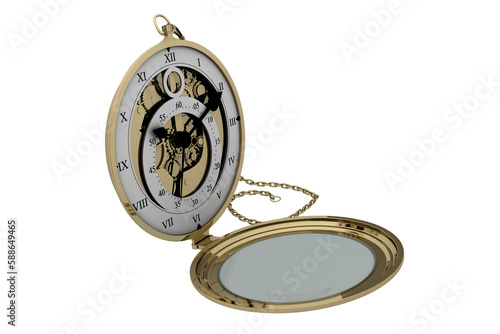 Fototapeta Naklejka Na Ścianę i Meble -  Antique pocket clock with chain