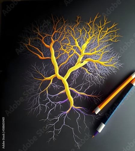 Tree of neuron connections photo