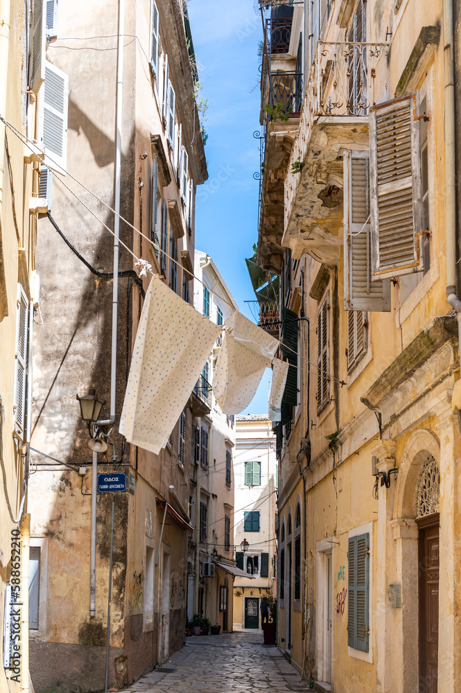 Typical old houses in Corfu