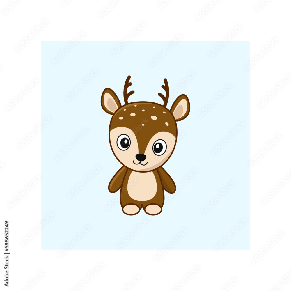 Fototapeta premium cute little reindeer vector illustration 