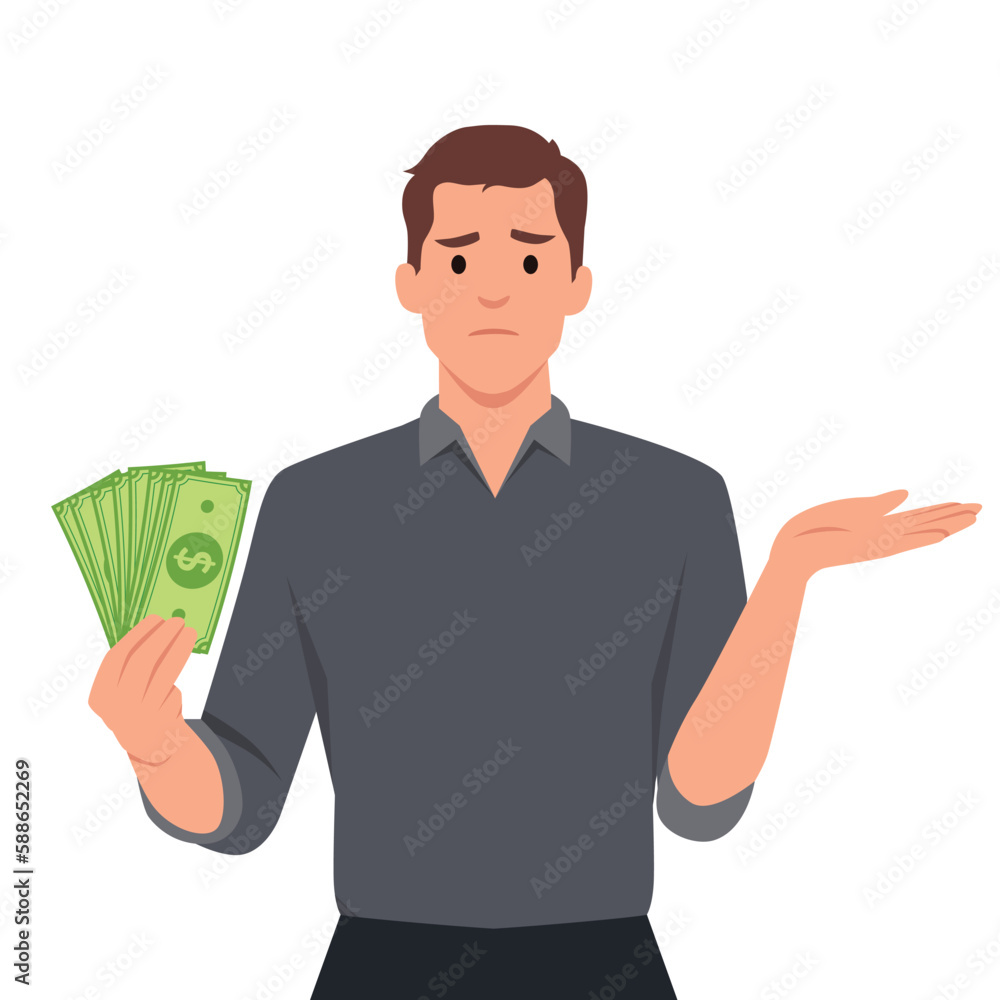 A man confused about how to invest holding money dollar A man confused about how to invest holding money dollar