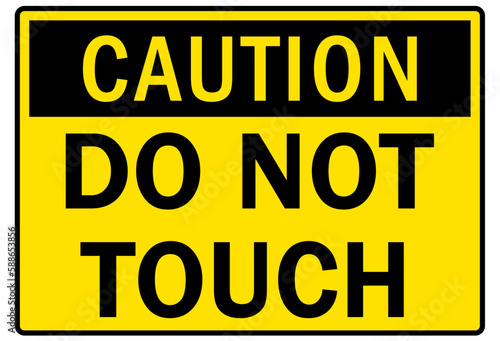 Hot warning sign and labels do not touch