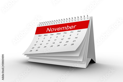 Desk calendar showing November