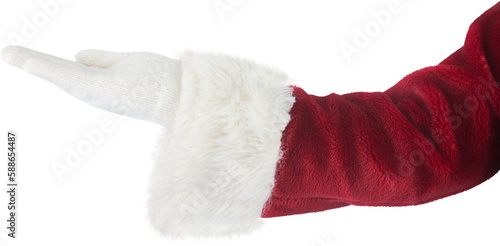 Santa claus hand against white background