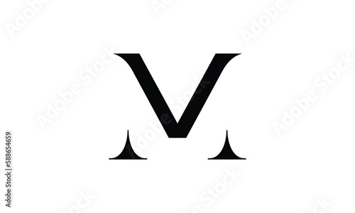 MV Logo. Letter MV logo negative space vector design