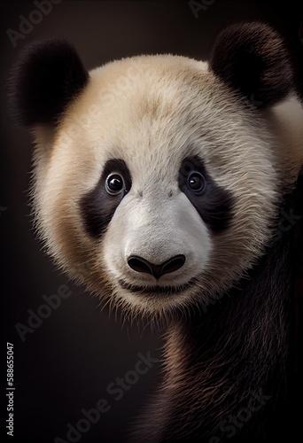 Panda with a quizzical expression on its face  generative ai