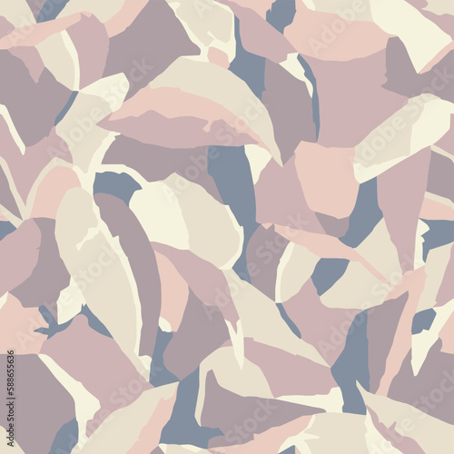 Vector leaf color blocking seamless repeat pattern