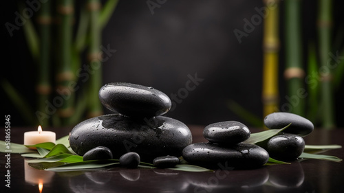 spa still life with bamboo background