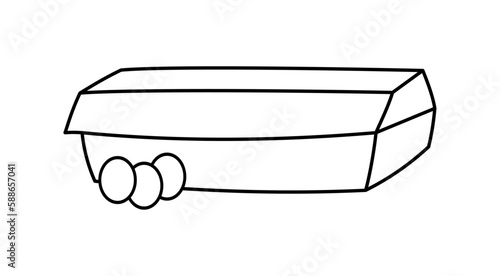 Fresh egg pack in black and white on white background