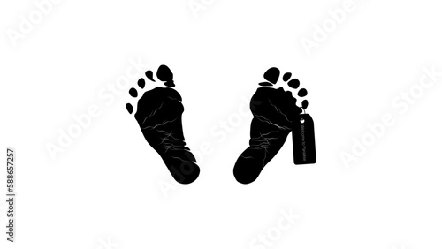 Body in the morgue, morgue escapee's footprints