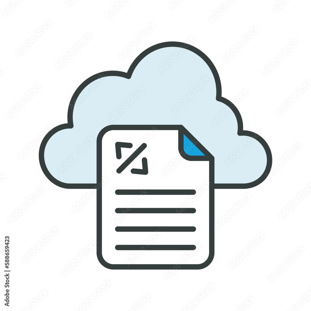 Cloud Programming Vector Fill outline Icons. Simple stock illustration stock Cloud Programming Vector Fill outline Icons. Simple stock illustration stock