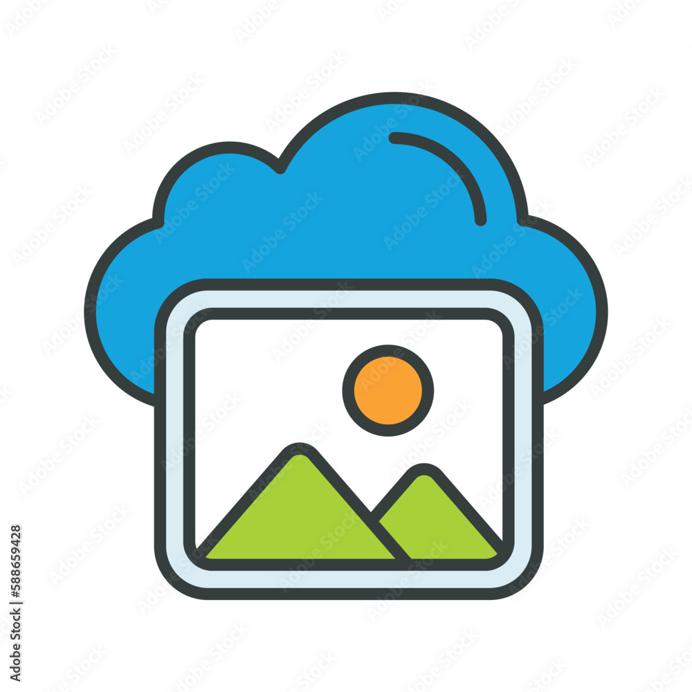 Image Cloud Vector Fill outline Icons. Simple stock illustration stock Image Cloud Vector Fill outline Icons. Simple stock illustration stock