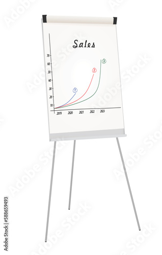 Hand drawn sales graph. vector
