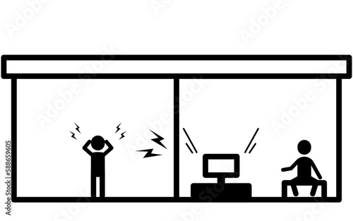 隣からの騒音被害に悩む人のイメージアイコン