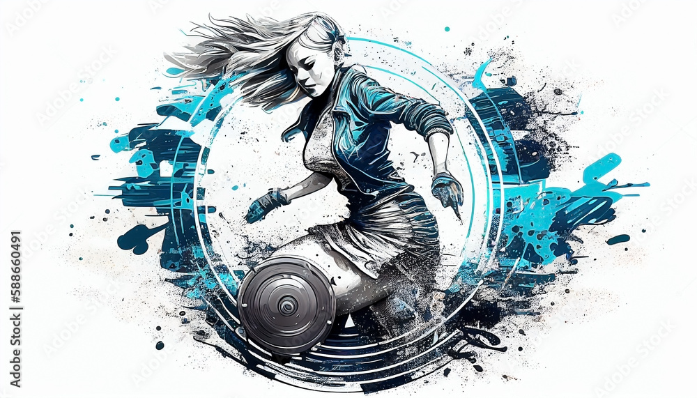 illustration of Disc jockey, DJ perform. AI generative
illustration of Disc jockey, DJ perform. AI generative