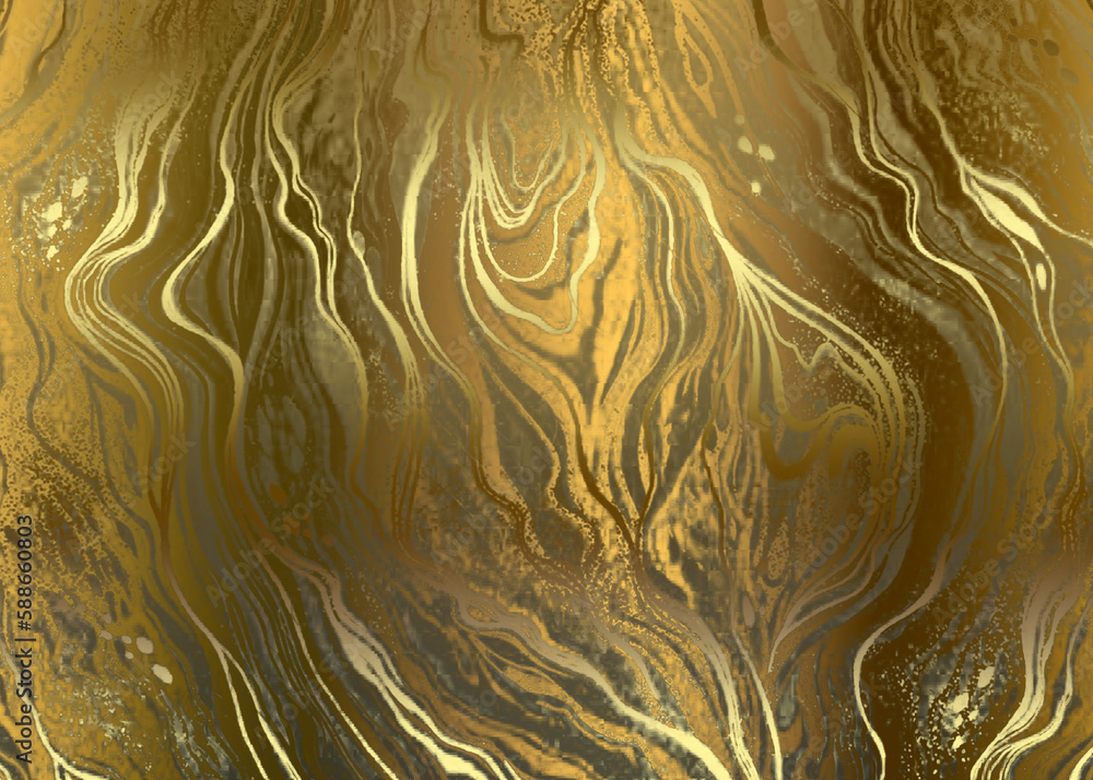 Golden Abstract decorative paper texture background for artwork - Illustration