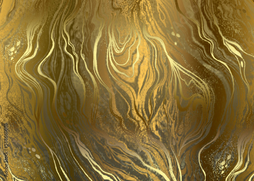 Obraz na płótnie Golden Abstract decorative paper texture background for artwork - Illustration w salonie