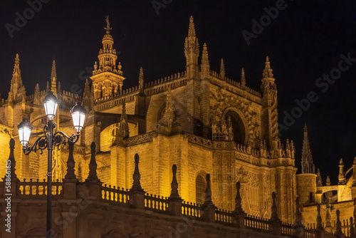 Seville Cathedral is the third largest church in the world and one of the beautiful examples of Gothic and baroque architectural styles and Giralda the bell tower of is 104.1 meters high 