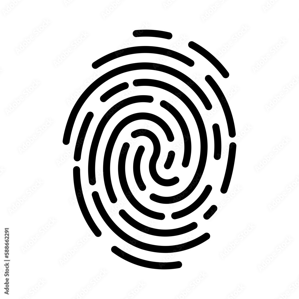 fingerprint icon Signature concept for password encryption. to protect information fingerprint icon Signature concept for password encryption. to protect information