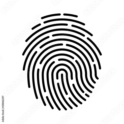 fingerprint icon Signature concept for password encryption. to protect information