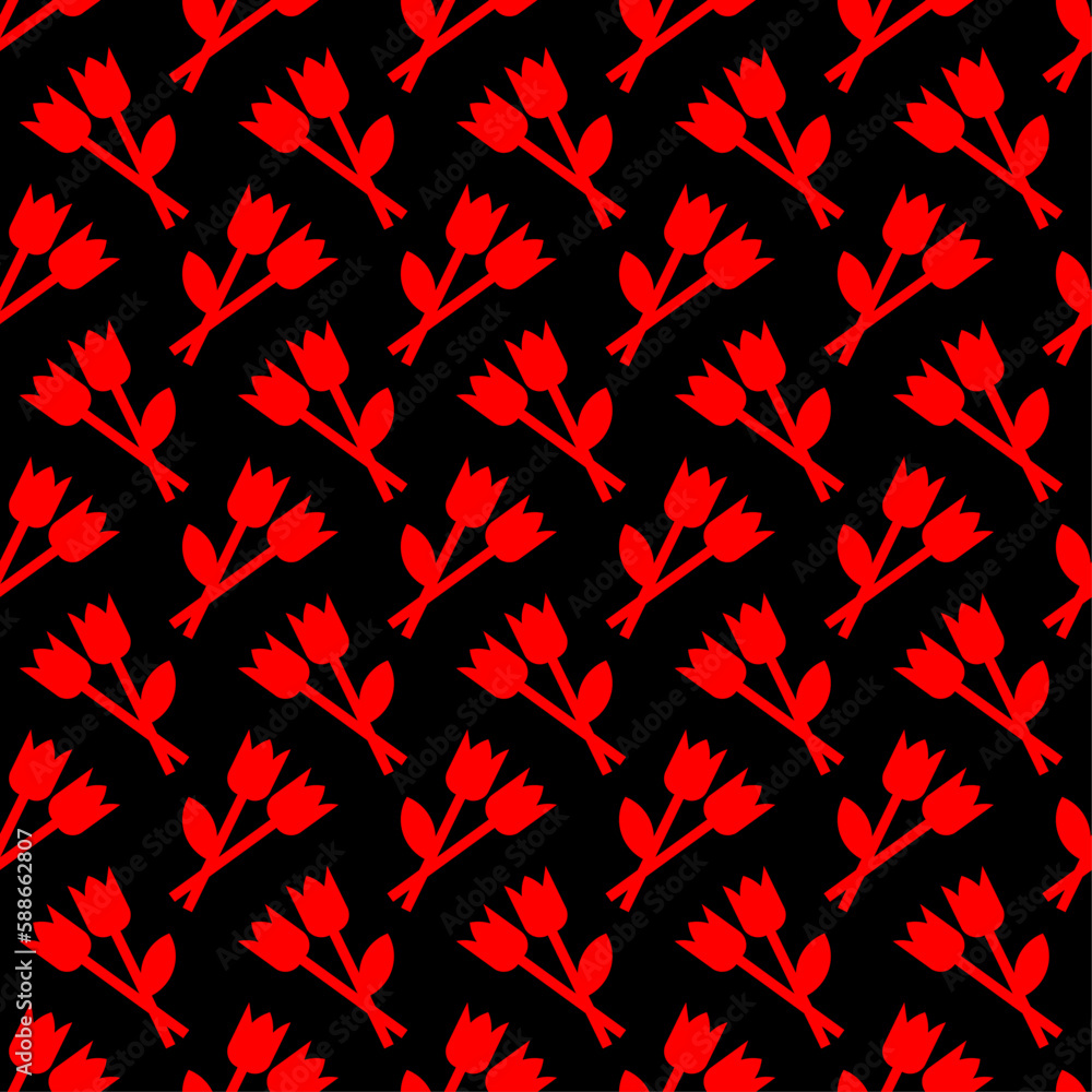 Two carnations pattern seamless symbol of mourning. Sign of Sorrow background Two carnations pattern seamless symbol of mourning. Sign of Sorrow background