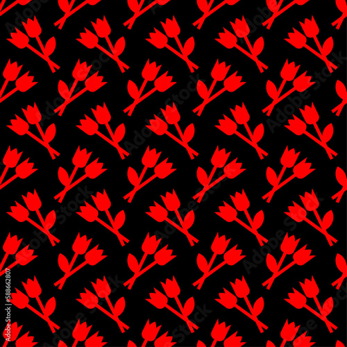 Two carnations pattern seamless symbol of mourning. Sign of Sorrow background