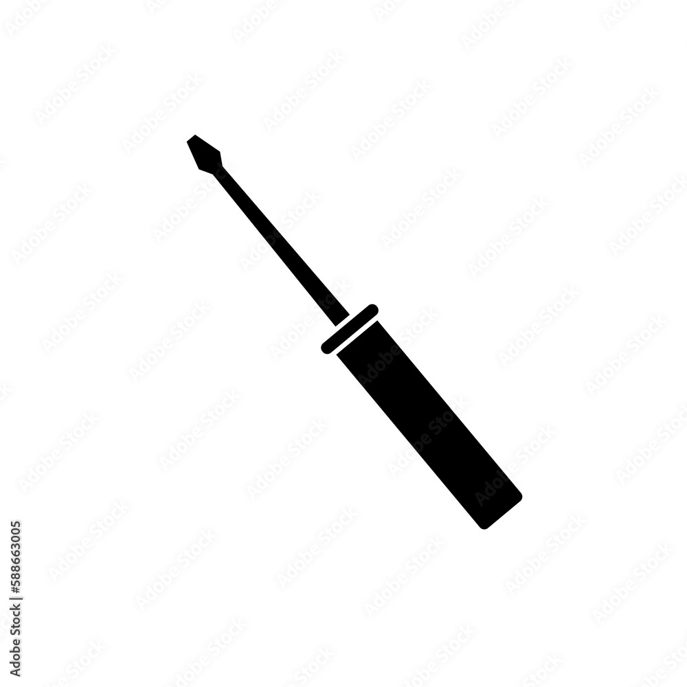 Screwdriver and wrench logo illustration on white Screwdriver and wrench logo illustration on white