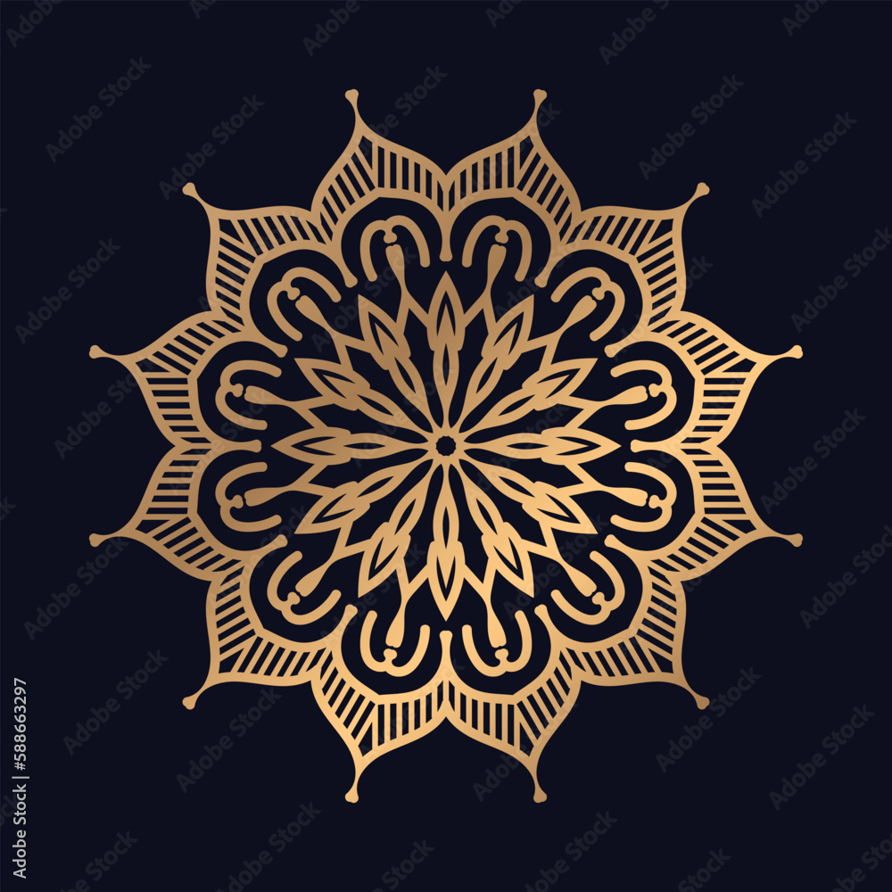 Luxury mandala design Background vector logo icon illustration
