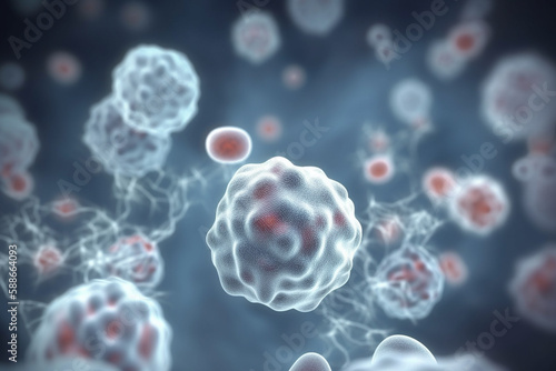 Vibrant 3D Illustration of White Blood Cells Mobilizing for an Immune Response
