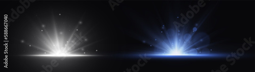 Magic glow sparkling texture. Magical star dust sparks light effect in explosion on black background. Vector Illustration