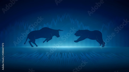 stock market bull and bear trading photo