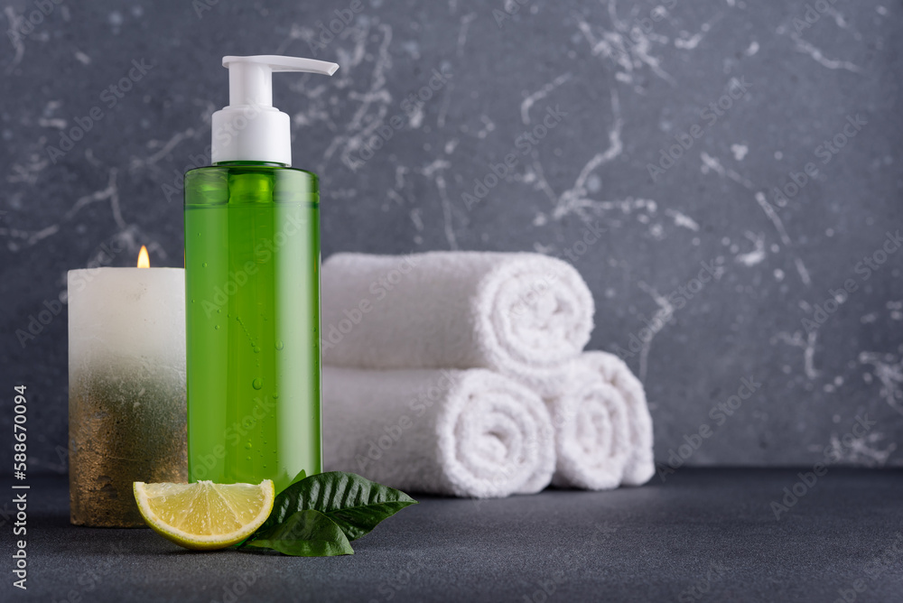 Natural green shampoo or shower gel Natural green shampoo or shower gel