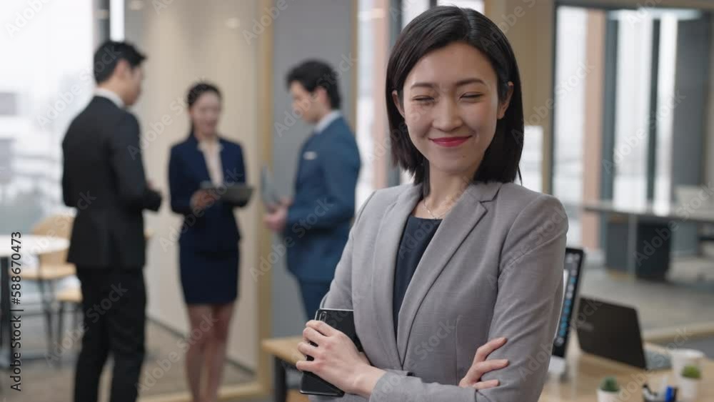 Young businesswoman using smart phone in office,4K Young businesswoman using smart phone in office,4K