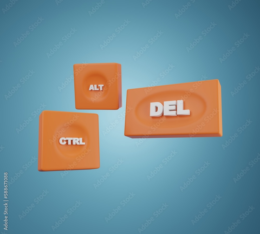 Computer keyboard shortcuts with vector buttons 3D rendering 3D illustration Computer keyboard shortcuts with vector buttons 3D rendering 3D illustration
