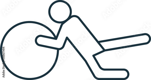 Gymnastic Ball line icon. Monochrome simple Gymnastic Ball outline icon for templates, web design and infographics