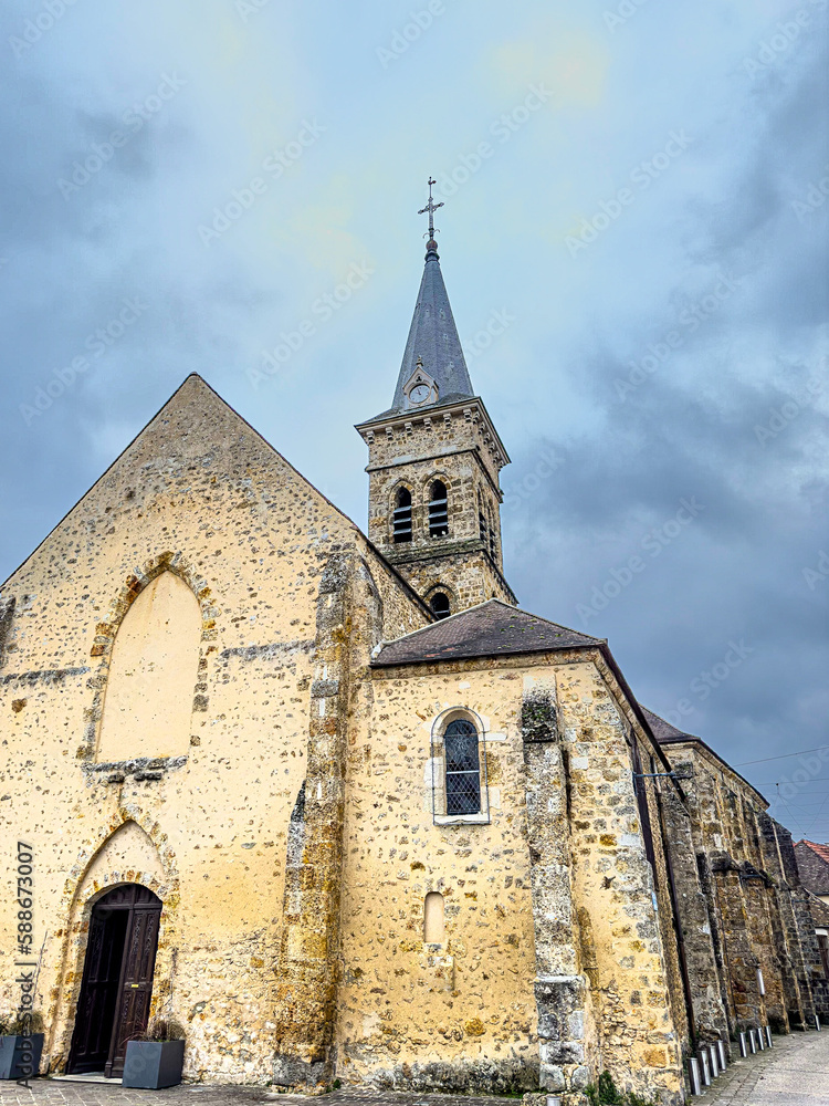 Traditional Cathedral building in Chevreuse, France