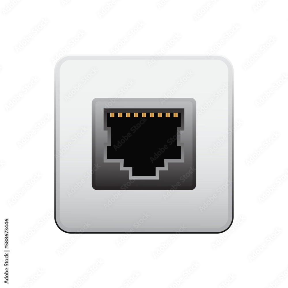 Network Socket Icon on white background Network Socket Icon on white background