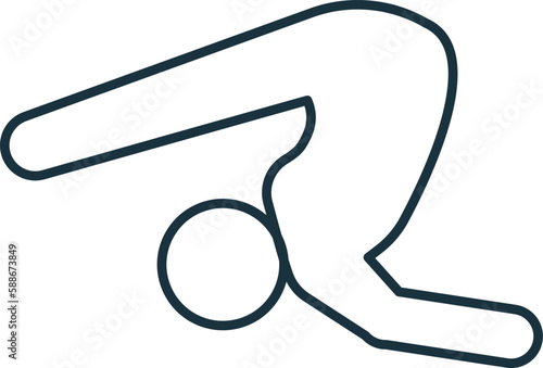 Halasana line icon. Simple element from yoga collection. Creative Halasana outline icon for web design, templates, infographics and more