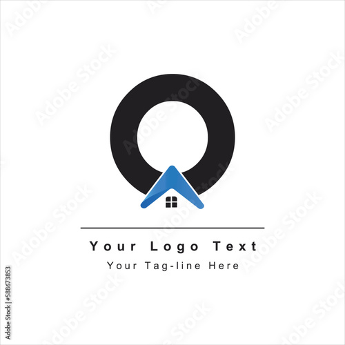 Free Download O initial with real estate icon logo design - GFXLoad